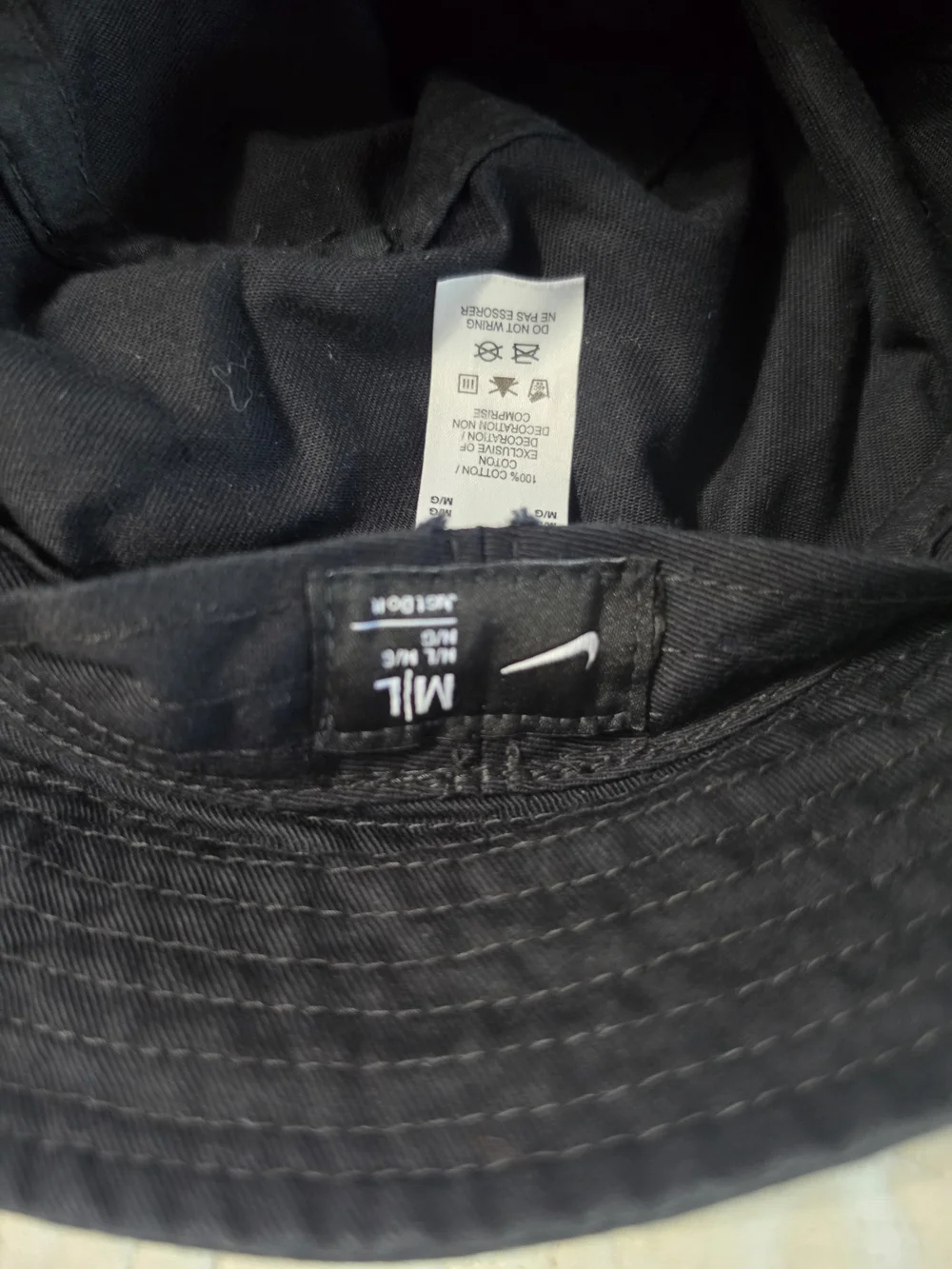Nike Black Kids Embroidered Logo Bucket Hat